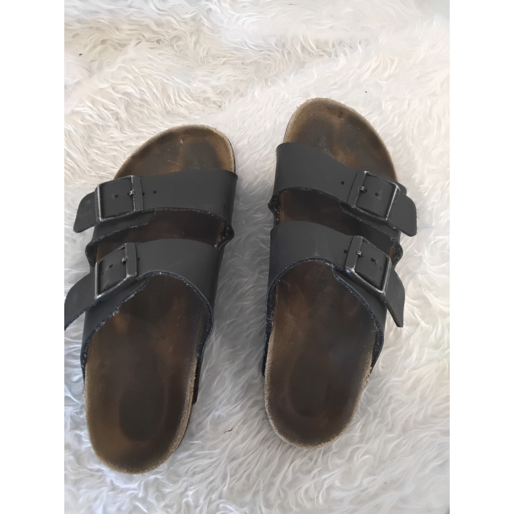 Birkenstock Arizona Black Two Strap Buckle Slide Sandals Womens Size 38 L7